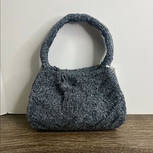 ✨ GANZ Silver Beaded Mini Evening Bag | Vintage Glam Statement Purse ✨